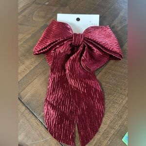 A new day burgundy red 10inch bow hair clip holiday bow clip accessories new